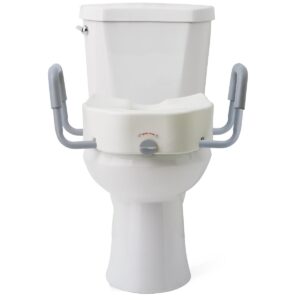 5" Raised Locking Toilet Seat, With Arms - Medline